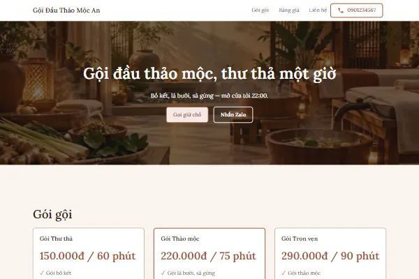 Mẫu Gội đầu dưỡng sinh